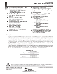 Datasheet MSP430FW423IPM manufacturer TI